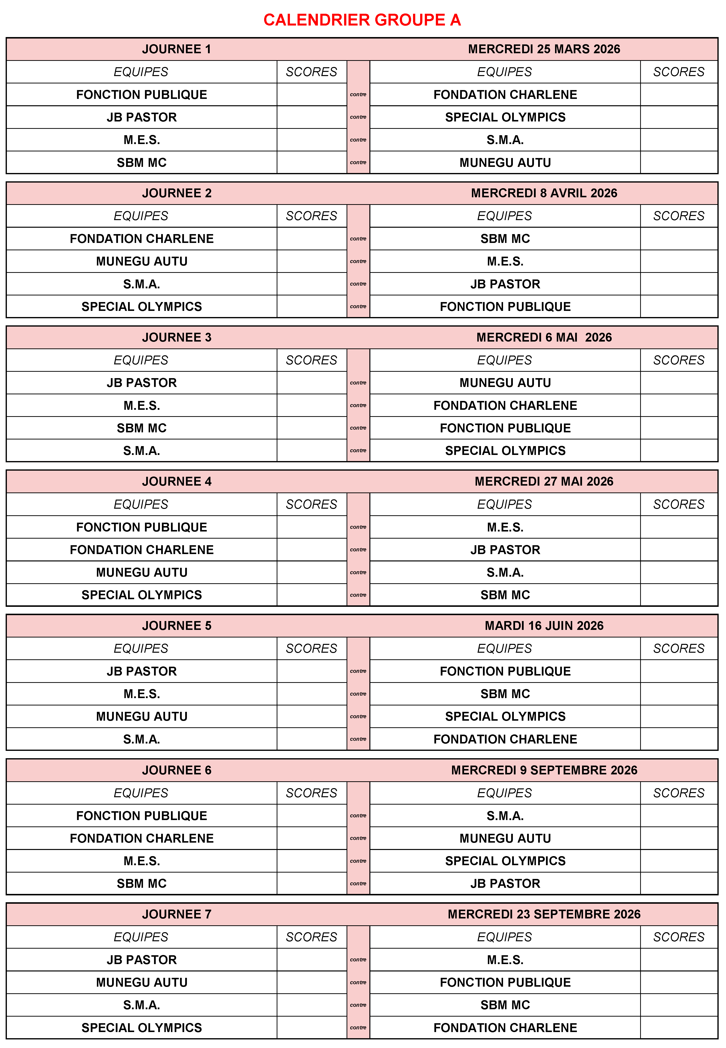 CHALLENGE GROUPE A 2026