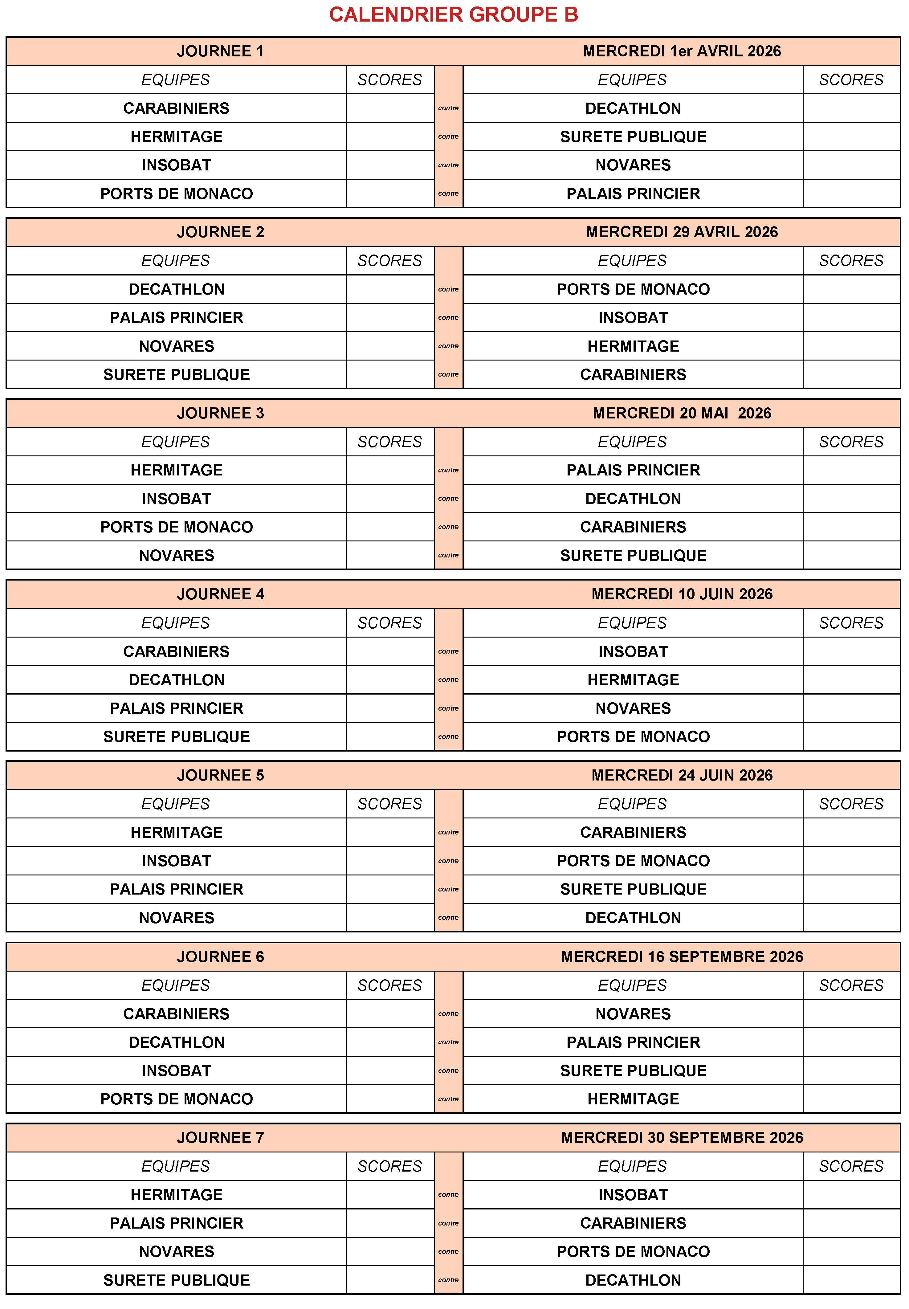 CHALLENGE GROUPE B 2026